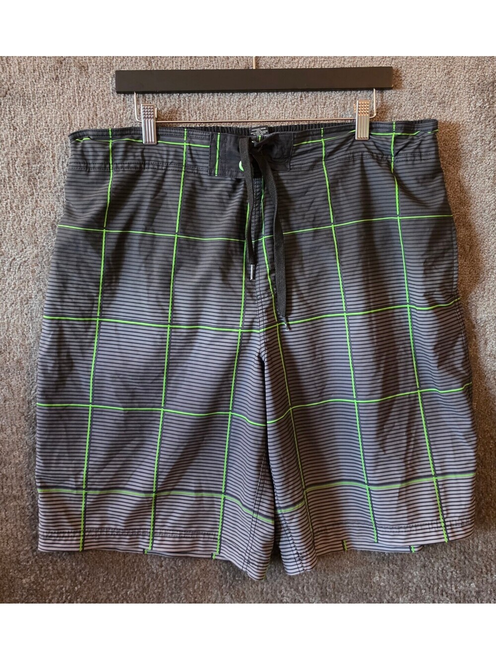 Athletic Works Shorts Men Sz. Lg Black Swimwear Trunks Summer Vacation Casual